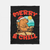 Merry And Chill Capybara _ Funny Cute Capybara San Fleecedecke (Vorderseite)