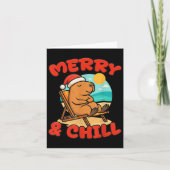 Merry And Chill Capybara _ Funny Cute Capybara San Karte (Vorderseite)