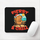 Merry And Chill Capybara _ Funny Cute Capybara San Mousepad (Mit Mouse)