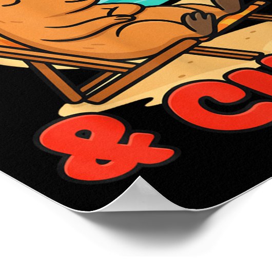 Merry And Chill Capybara _ Funny Cute Capybara San Poster (Ecke)