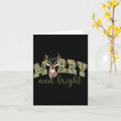 Merry And Christmas Bright Camouflage Reindeer Xma Karte (Gelbe Blume)