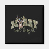 Merry And Christmas Bright Camouflage Reindeer Xma Magnet (Vorne)