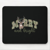 Merry And Christmas Bright Camouflage Reindeer Xma Mousepad (Vorne)