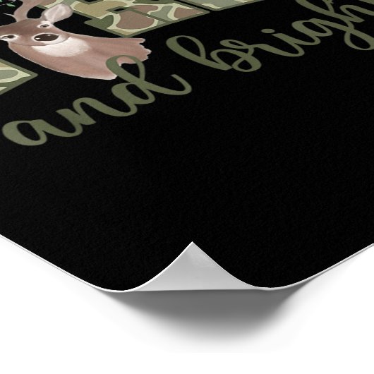 Merry And Christmas Bright Camouflage Reindeer Xma Poster (Ecke)