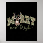 Merry And Christmas Bright Camouflage Reindeer Xma Poster (Vorne)