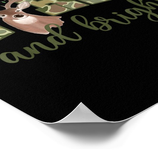 Merry And Christmas Bright Camouflage Reindeer Xma Poster (Ecke)