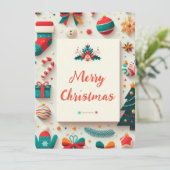 Merry and colorful Christmas card! Karte (Stehend Vorderseite)