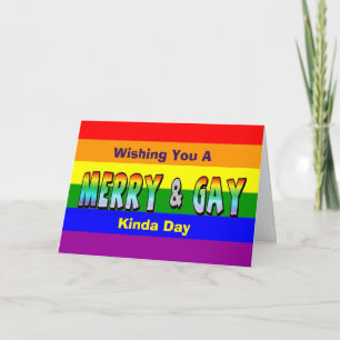 Merry and Gay LGBT Rainbow Greeting Card Karte