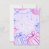 Merry and Joy Pastel Holiday Card with Gift Boxes Dankeskarte (Vorderseite)