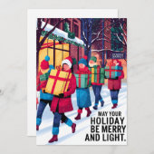 Merry and Light - Weihnachtskarte Feiertagskarte (Vorne/Hinten)