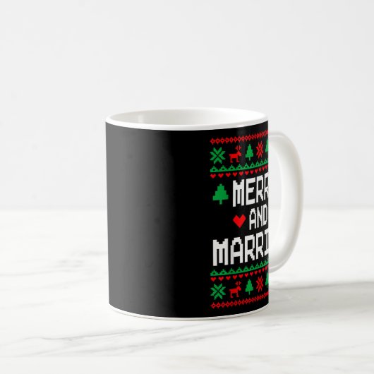 Merry And Married Couples Matching Ugly Christmas  Kaffeetasse (VorderseiteRechts)