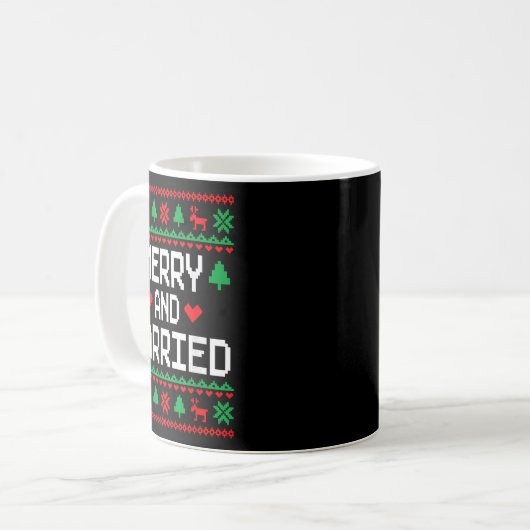 Merry And Married Couples Matching Ugly Christmas  Kaffeetasse (Vorderseite Links)