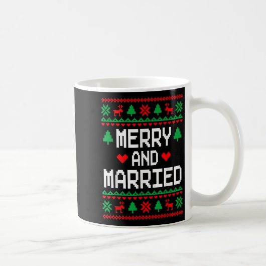Merry And Married Couples Matching Ugly Christmas  Kaffeetasse (Rechts)