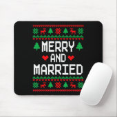 Merry And Married Couples Matching Ugly Christmas Mousepad (Mit Mouse)