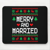 Merry And Married Couples Matching Ugly Christmas Mousepad (Vorne)