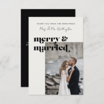 Merry and Married Elegant Modern Photo Wedding