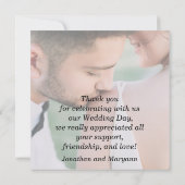 Merry and Married Elegant Photo Wedding Dankeskarte (Rückseite)