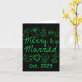 Merry And Married Est 2025 Christmas Couples Match Karte (Gelbe Blume)