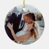 Merry and Married Gold Christmas Keramik Ornament (Hinten)