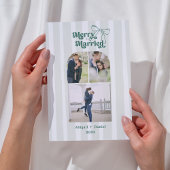 Merry and Married Hand Drawn Frame Photo Wedding Dankeskarte