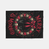 Merry And Morbid Christmas Funny Cute Cats Goth Cr Fleecedecke (Vorderseite (Horizontal))