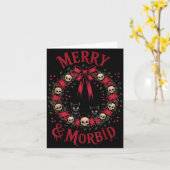 Merry And Morbid Christmas Funny Cute Cats Goth Cr Karte (Gelbe Blume)