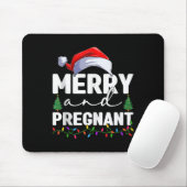 Merry And Pregnant Christmas Pregnancy Announcemen Mousepad (Mit Mouse)