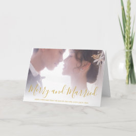 Merry and Verheiratet Gold Newlywed Elegant Feiertagskarte