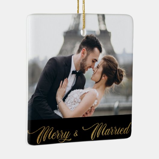 Merry and Verheiratet Gold Script New Ornament (Rechts)