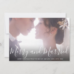 Merry and Verheiratet Newlywed Elegant Feiertagskarte