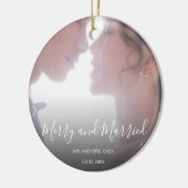 Merry and Verheiratet Newlywed Elegant Keramik Ornament (Links)