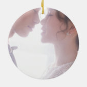 Merry and Verheiratet Newlywed Elegant Keramik Ornament (Hinten)