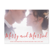 Merry and Verheiratet Red Newlywed Elegant