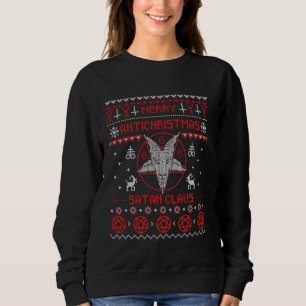 Merry Antichristmas Satan Claus Pentagramm Upside  Sweatshirt
