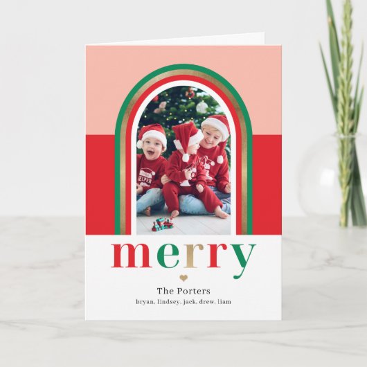 Merry Arch Christmas Foto Card Feiertagskarte (Vorderseite)