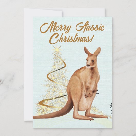 Merry Aussie Christmas Kangaroo Feiertagskarte (Vorderseite)