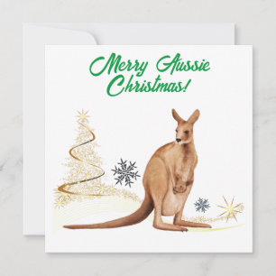 Merry Aussie Christmas Kangaroo Feiertagskarte