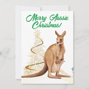 Merry Aussie Christmas Kangaroo Feiertagskarte