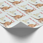 Merry Aussie Christmas Kangaroo Geschenkpapier (Ecke)