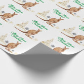 Merry Aussie Christmas Kangaroo Geschenkpapier (Ecke)