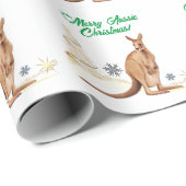Merry Aussie Christmas Kangaroo Geschenkpapier (Rolleneckpunkt)