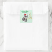 Merry Aussie Christmas Koala Bär Quadratischer Aufkleber (Tasche)