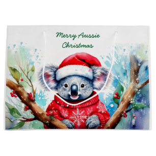 Merry Aussie Christmas Koala Große Geschenktüte