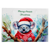 Merry Aussie Christmas Koala Große Geschenktüte (Rückseite)
