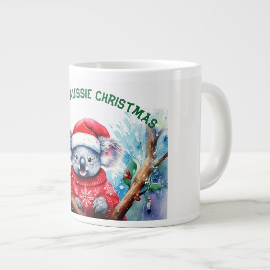 Merry Aussie Christmas Koala Jumbo-Tasse (Vorderseite Rechts)