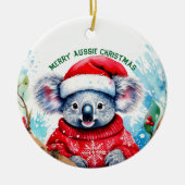 Merry Aussie Christmas Koala Keramik Ornament (Vorne)
