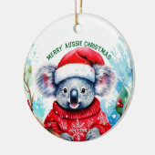 Merry Aussie Christmas Koala Keramik Ornament (Links)