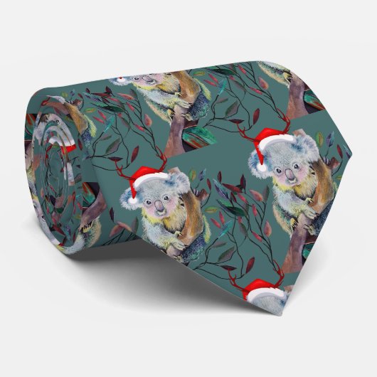 Merry Aussie Christmas Koala Krawatte (Gerollt)