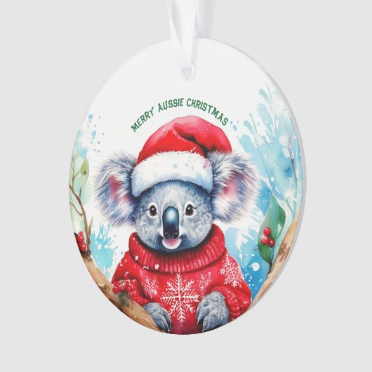 Merry Aussie Christmas Koala Ornament (Vorderseite)