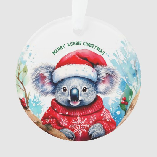 Merry Aussie Christmas Koala Ornament (Vorderseite)